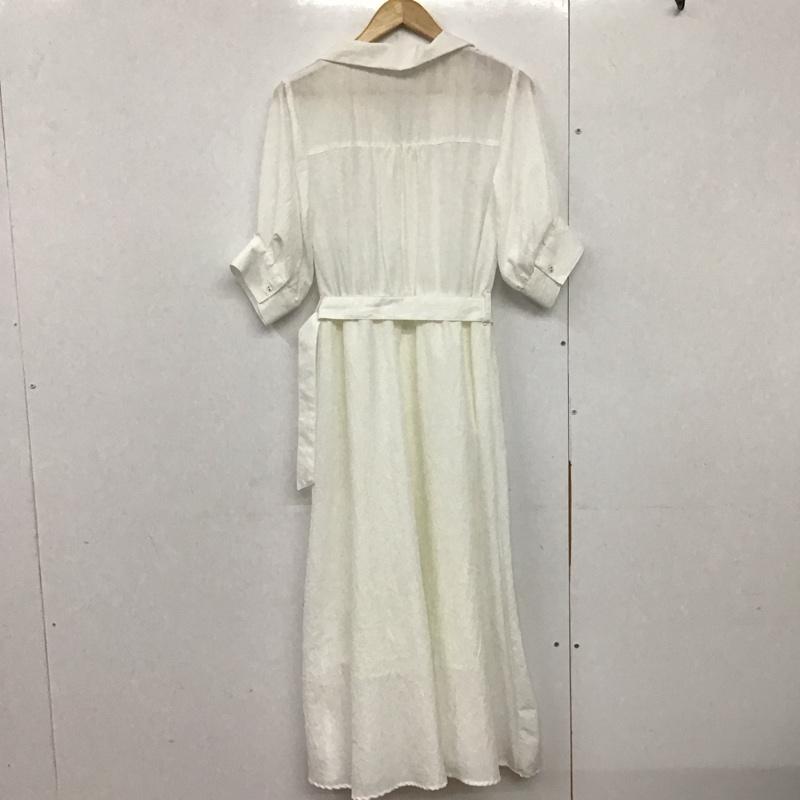 レイカズン Ray Cassin ワンピース ロングスカート 半袖ロングワンピース フレアスカート ウエスト切り替え シャツワンピース FREE 無地 白 / ホワイト /  レディース USED 古着 中古 10141291