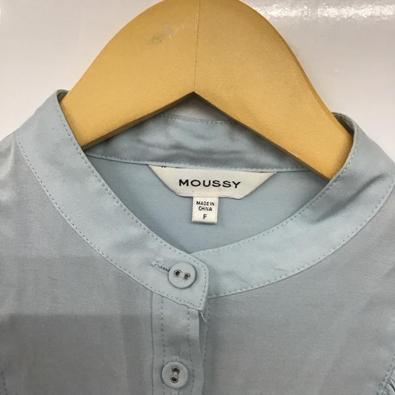 マウジー MOUSSY シャツ、ブラウス 長袖 029eaa30-5230 長袖フリルシャツ ノーカラーシャツ FREE 無地 水色 / ライトブルー /  レディース USED 古着 中古 10128910