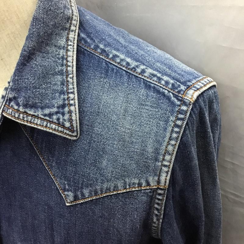 ブルーブルー BLUE BLUE シャツ、ブラウス 長袖 S 無地 インディゴ / インディゴ /  メンズ USED 古着 中古 10121706