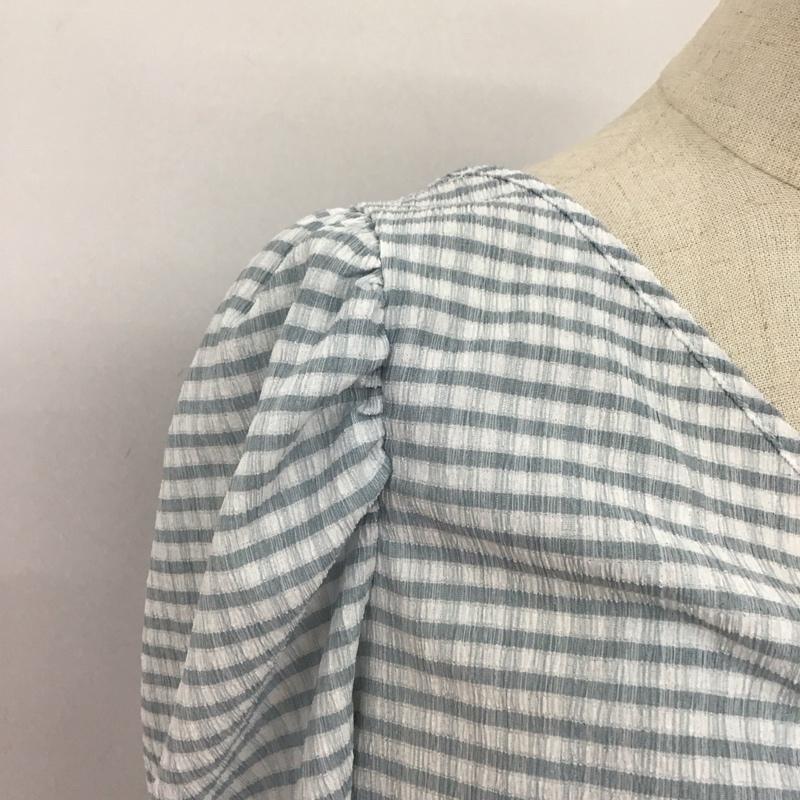 ナイスクラップ NICE CLAUP ワンピース ロングスカート FREE チェック 白 / ホワイト / X 水色 / ライトブルー /  レディース USED 古着 中古 10108629