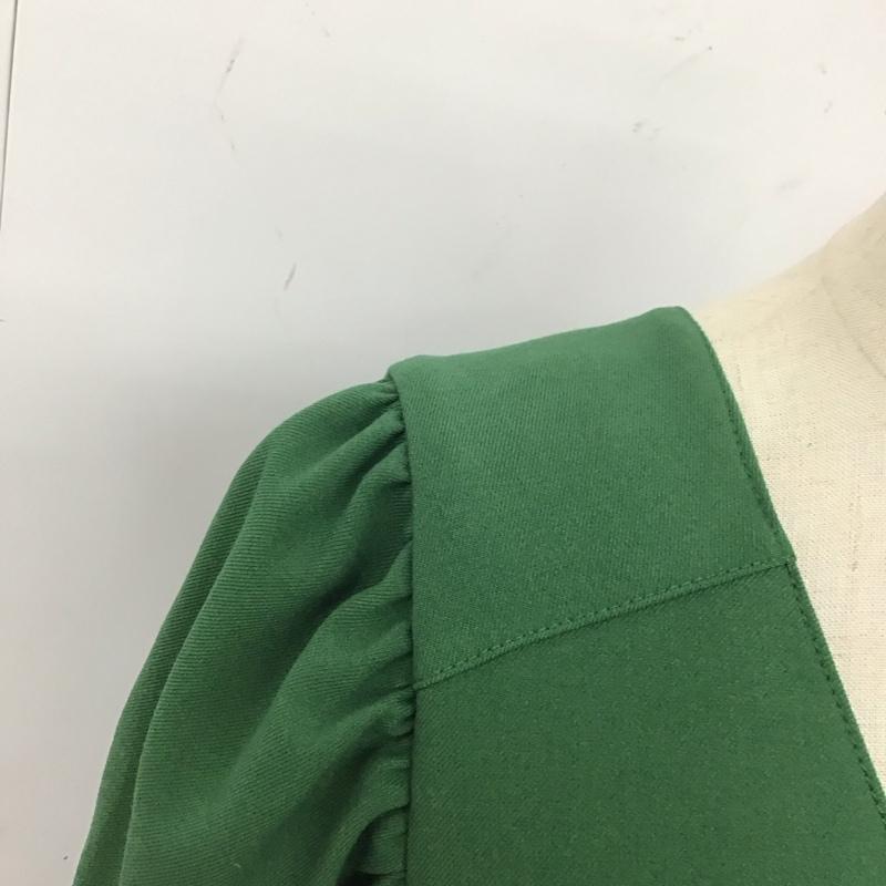 マウジー MOUSSY ワンピース ロングスカート 010EA730-7470 TUCKED FLARE DRESS Vネック 長袖 タグ付き 1 無地 緑 / グリーン /  レディース USED 古着 中古 10117390