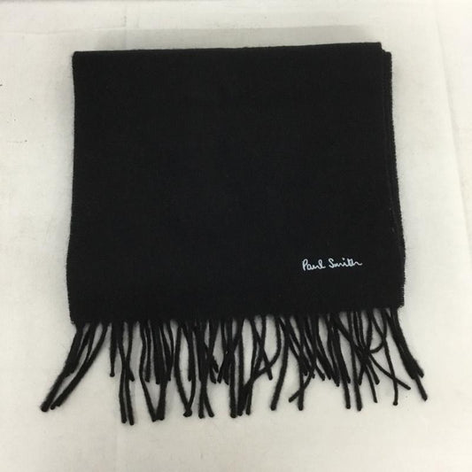 ポールスミス Paul Smith マフラー マフラー LBCOMPW12 ウール フリンジ ロゴ、文字 黒 / ブラック /  メンズ USED 古着 中古 10137859