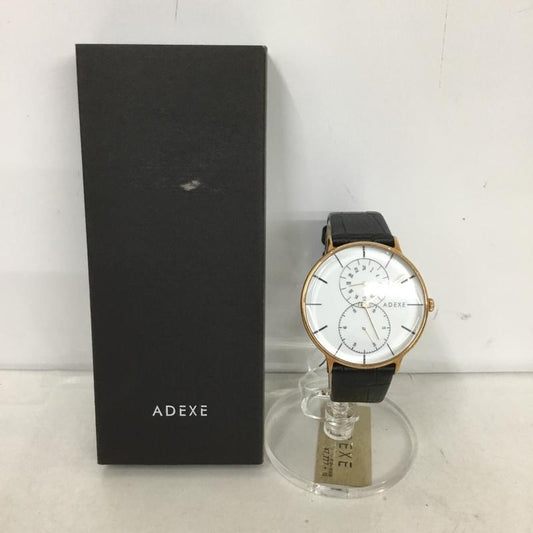 アデクス ADEXE 腕時計 アナログ（クォーツ式） 1868D-03 GRANDE 箱有 レザーベルト ロゴ、文字 黒 / ブラック /  メンズ USED 古着 中古 10135141