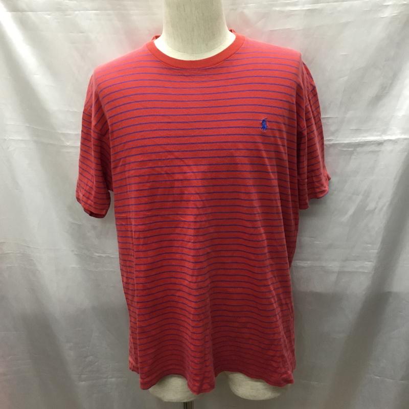 ポロバイラルフローレン Polo by RALPH LAUREN Tシャツ 半袖 半袖カットソー プリントTシャツ クルーネックカットソー M ボーダー柄 赤 / レッド /  メンズ USED 古着 中古 10115770