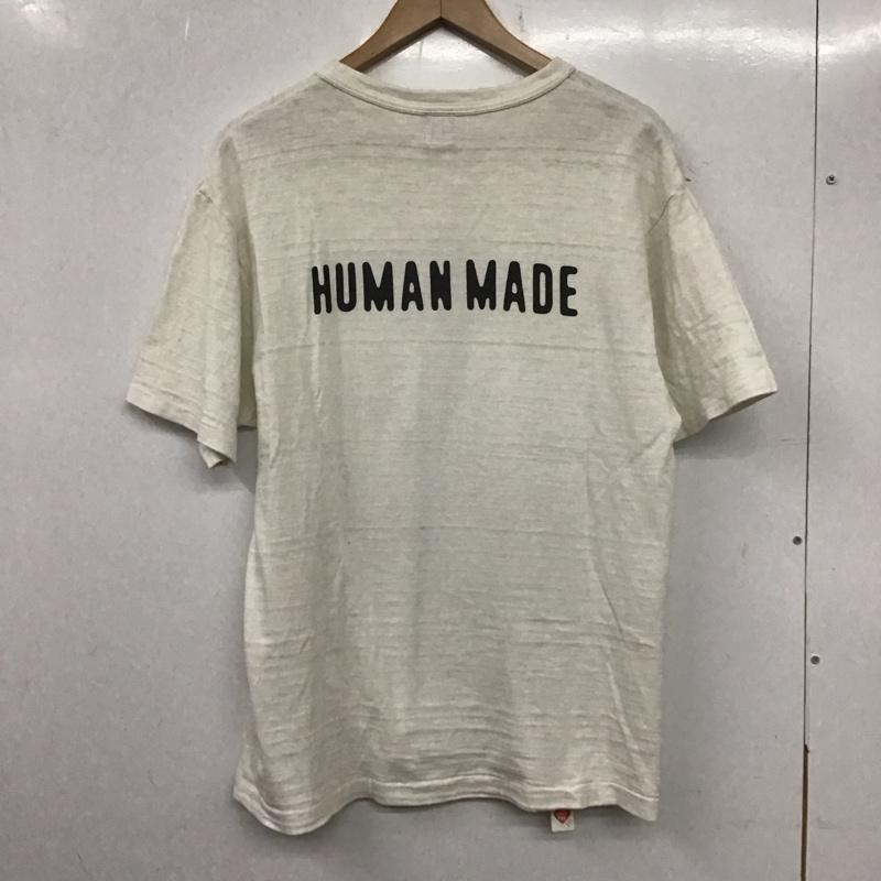 ヒューマンメード HUMAN MADE Tシャツ 半袖 半袖カットソー プリントTシャツ クルーネックカットソー L ロゴ、文字 白 / ホワイト /  メンズ USED 古着 中古 10137343
