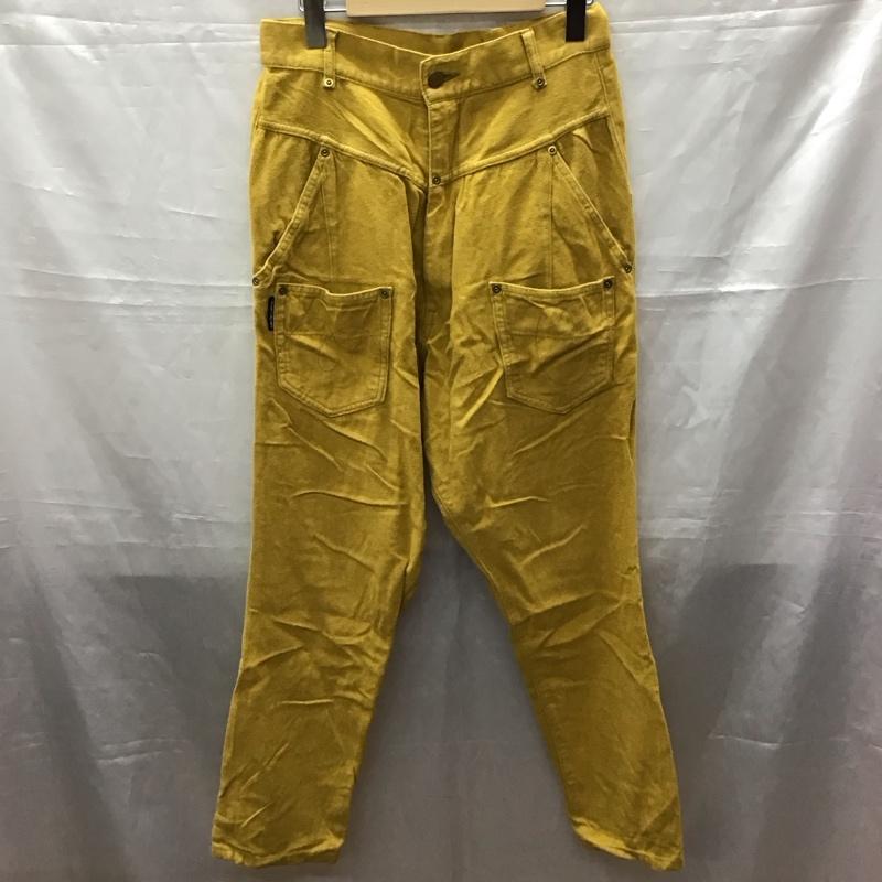メルシーボークー mercibeaucoup, パンツ デニム、ジーンズ サルエルパンツ ワイドパンツ カジュアルパンツ 0 無地 黄 / イエロー /  レディース USED 古着 中古 10116876