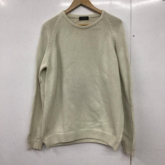 ザラ ZARA ニット、セーター 長袖 長袖ニットカットソー クルーネック セーター L 無地 白 / ホワイト /  メンズ USED 古着 中古 10143189