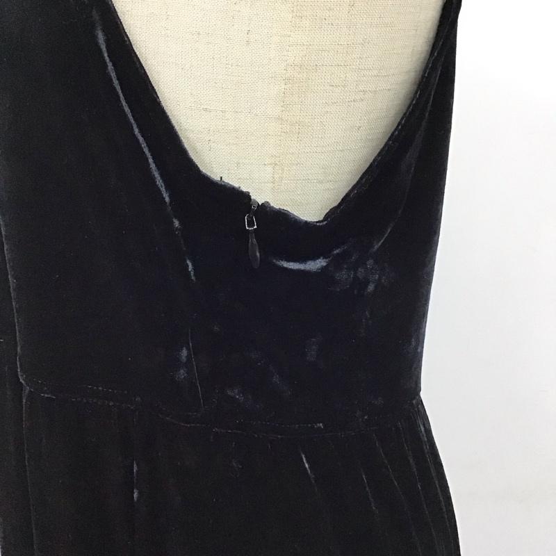 ジーナシス JEANASIS ワンピース ロングスカート JS071578TS ベロア調 キャミワンピース FREE 無地 黒 / ブラック /  レディース USED 古着 中古 10122360
