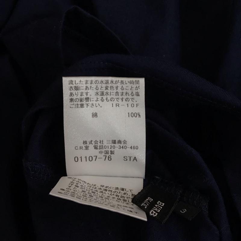 バーバリーブラックレーベル BURBERRY BLACK LABEL カットソー 長袖 長袖カットソー Vネックカットソー ロングスリーブカットソー プリントTシャツ 3 ロゴ、文字 紺 / ネイビー /  メンズ USED 古着 中古 10113916