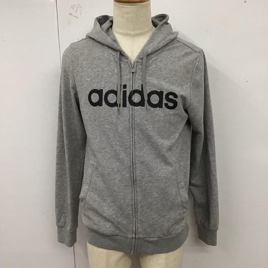 アディダスネオレーベル adidas NEO Label パーカー 長袖 ジップアップ スウェット L ロゴ、文字 灰 / グレー /  メンズ USED 古着 中古 10123286