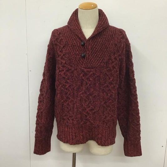 エルエルビーン L.L.Bean ニット、セーター 長袖 272203 ショールカラー M  黒 / ブラック / X 赤 / レッド /  メンズ USED 古着 中古 10111229