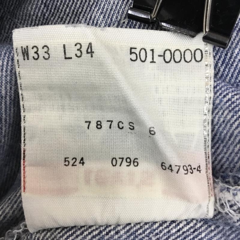 リーバイス Levi s パンツ デニム、ジーンズ USA製 33インチ ダメージ加工 青 / ブルー /  メンズ USED 古着 中古 10139627
