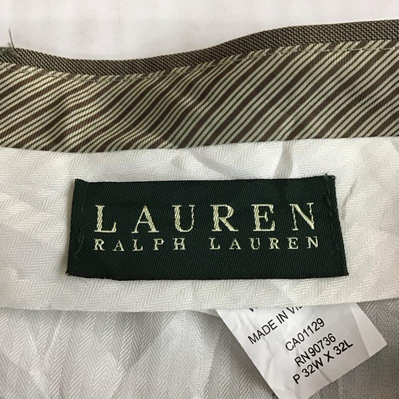 ラルフローレン RALPHLAUREN パンツ スラックス スラックスパンツ ワイドパンツ カジュアルパンツ センタータックパンツ 80s 緑タグ 32インチ 無地 カーキ / カーキ /  メンズ USED 古着 中古 10116406