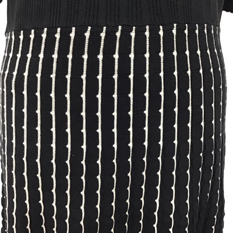 トラッゾドンナ Torrazzo Donna ワンピース ロングスカート 85-3472 ニットワンピース クルーネック 五分袖 タグ付き M  黒 / ブラック / X 白 / ホワイト /  レディース USED 古着 中古 10123236