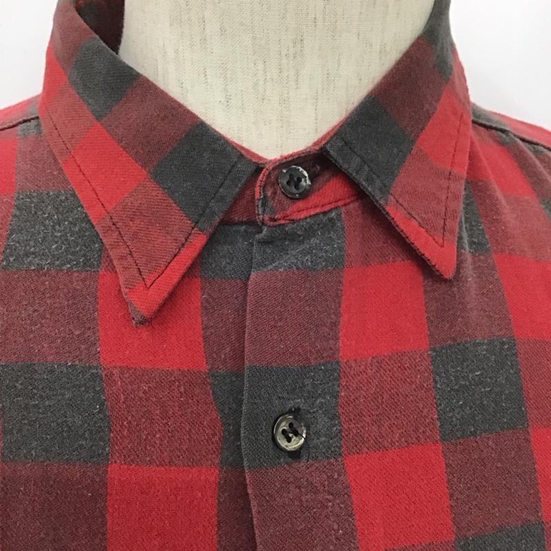 ギャップ GAP シャツ、ブラウス 長袖 胸ポケット XL チェック 赤 / レッド / X 灰 / グレー /  メンズ USED 古着 中古 10107049