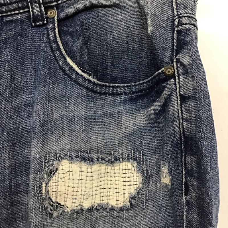 ザラメン ZARA MAN パンツ デニム、ジーンズ デニムパンツ スリムパンツ カジュアルパンツ ストレッチパンツ zmdc 38 ダメージ加工 インディゴ / インディゴ /  メンズ USED 古着 中古 10149726