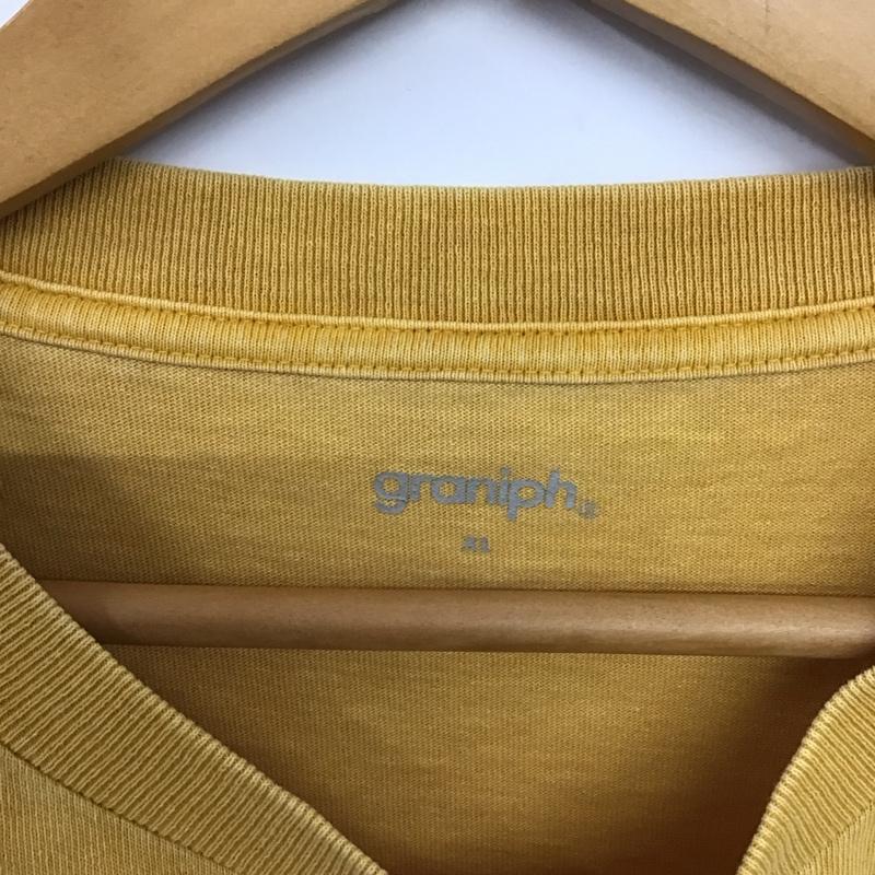 グラニフ graniph Tシャツ 半袖 半袖カットソー プリントTシャツ クルーネックカットソー XL プリント 黄 / イエロー /  メンズ USED 古着 中古 10149121