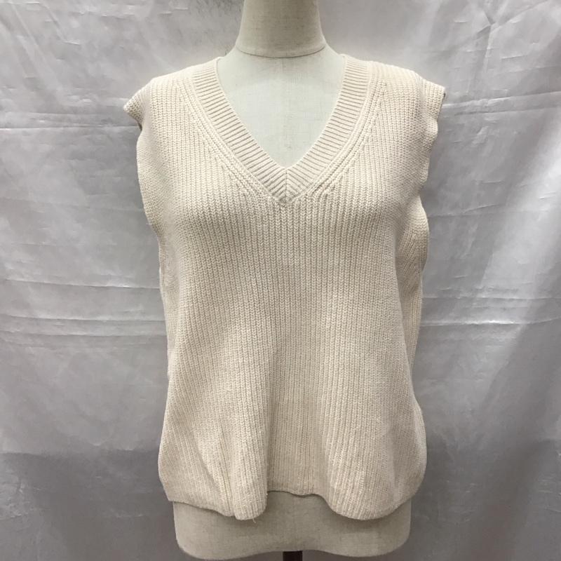 ザラ ZARA ベスト ベスト 3519 056 806 Vネック ニットベスト M 無地 アイボリー / アイボリー /  レディース USED 古着 中古 10118450