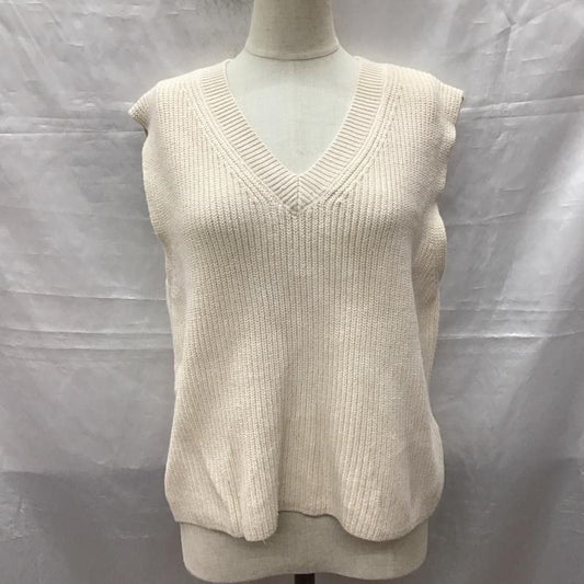 ザラ ZARA ベスト ベスト 3519 056 806 Vネック ニットベスト M 無地 アイボリー / アイボリー /  レディース USED 古着 中古 10118450