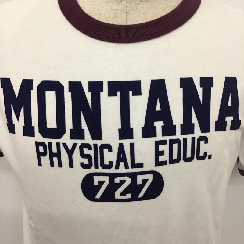 チャンピオン Champion Tシャツ 半袖 C3-V314 MONTANA S ロゴ、文字 白 / ホワイト / X 紫 / パープル /  メンズ USED 古着 中古 10111562
