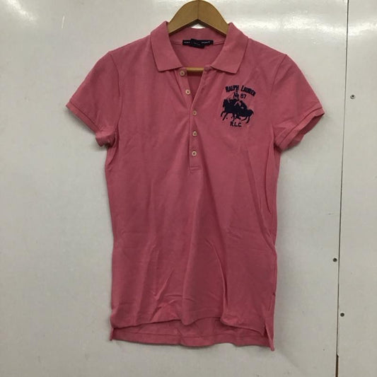 ラルフローレンスポーツ RALPHLAURENSPORT ポロシャツ 半袖 半袖ポロシャツ カラーシャツ 半袖カットソー M ロゴ、文字 桃 / ピンク /  レディース USED 古着 中古 10132959