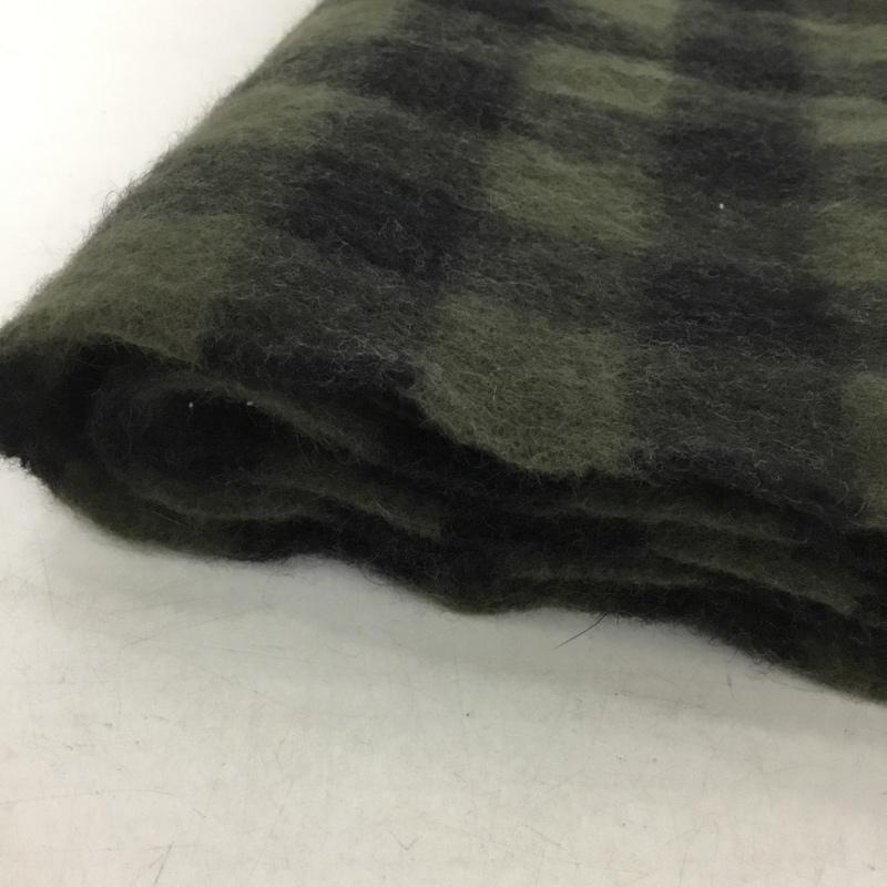 ベグアンドコー Begg & Co マフラー マフラー フリンジ ウール アンゴラ混 ロゴ、文字 黒 / ブラック / X カーキ / カーキ /  メンズ USED 古着 中古 10133819