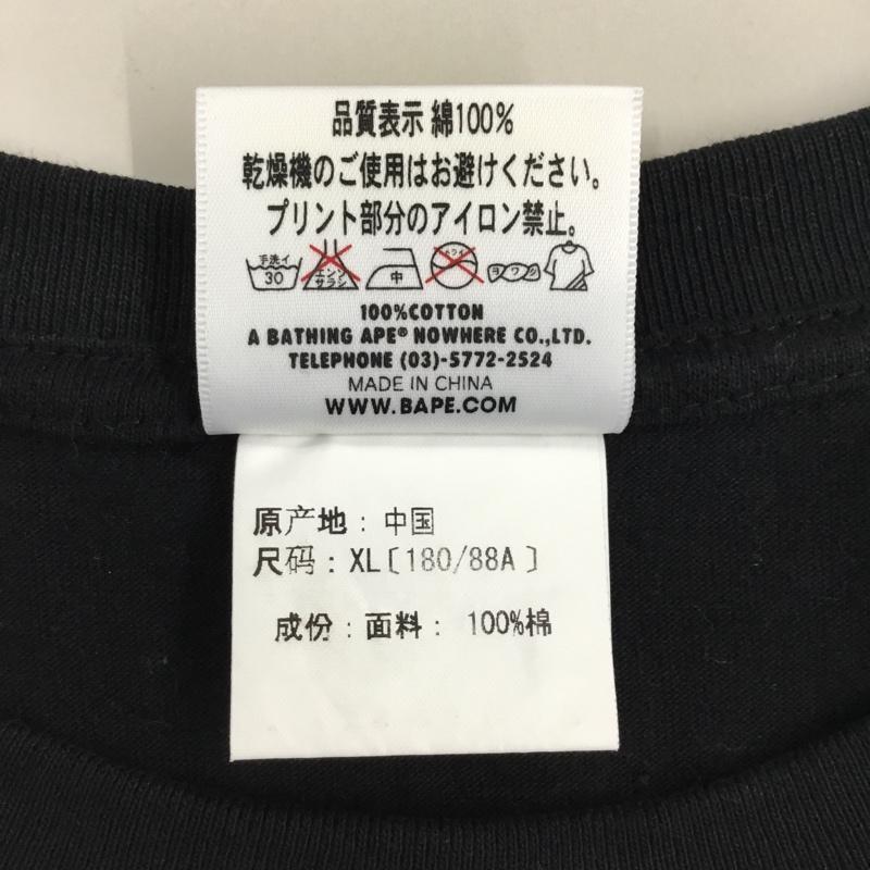 アベイシングエイプ A BATHING APE Tシャツ 半袖 プリント XL プリント 黒 / ブラック /  メンズ USED 古着 中古 10113466