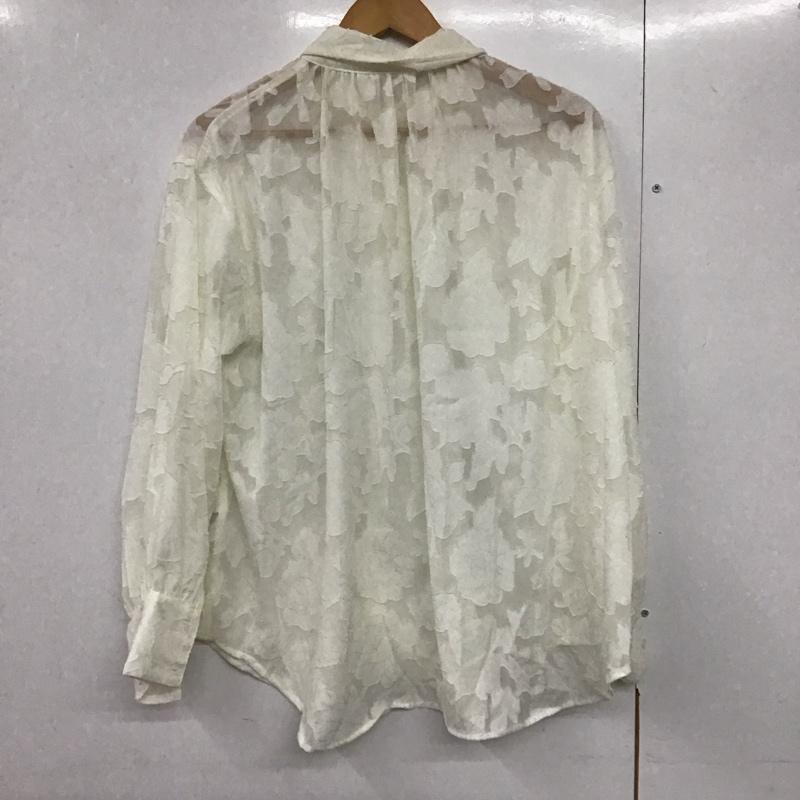 ローリーズファーム LOWRYS FARM シャツ、ブラウス 長袖 長袖シャツ シースルーシャツ カラーシャツ FREE 総柄 白 / ホワイト /  レディース USED 古着 中古 10142678