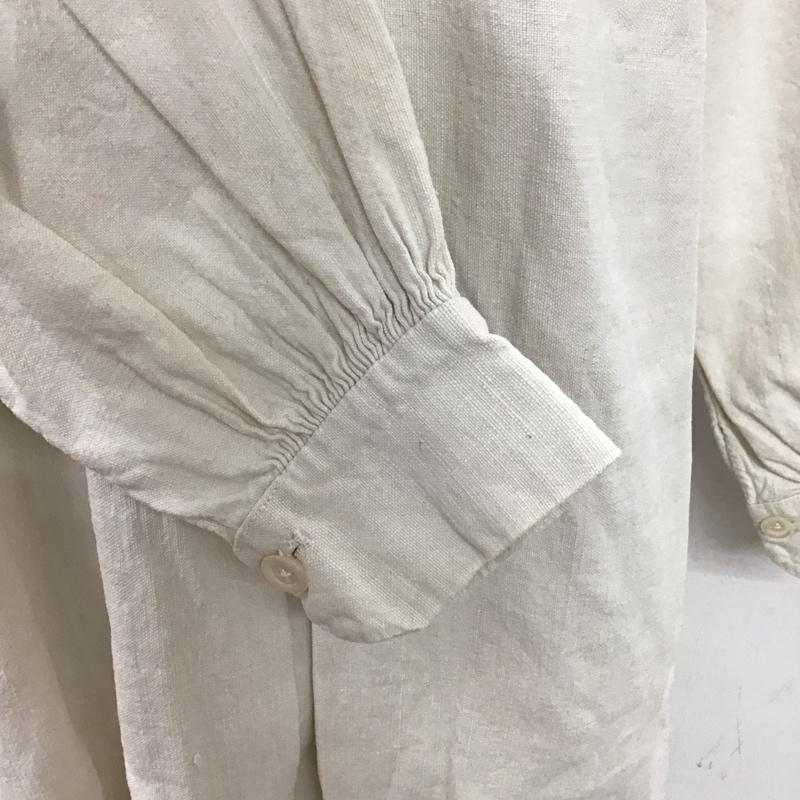 古着 USED ワンピース ロングスカート 長袖シャツワンピース スタンドカラーシャツワンピース ロングワンピース 古着 無地 オフホワイト / オフホワイト /  レディース USED 古着 中古 10113845
