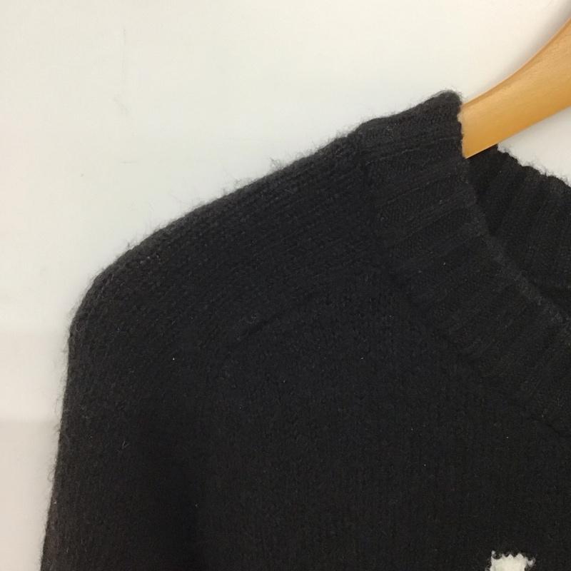 シンプリシテェ Simplicite ニット、セーター 長袖 長袖ニットカットソー クルーネック セーター FREE ロゴ、文字 黒 / ブラック /  レディース USED 古着 中古 10147644