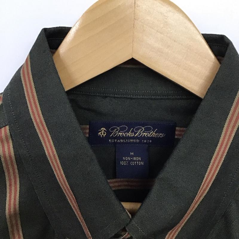 ブルックスブラザーズ BROOKS BROTHERS シャツ、ブラウス 長袖 長袖シャツ ストライプシャツ ボタンダウンシャツ M ストライプ カーキ / カーキ /  メンズ USED 古着 中古 10131166