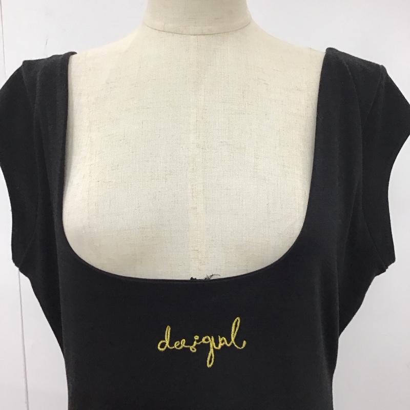 デシグアル Desigual ワンピース ひざ丈スカート ノースリーブワンピース ロングワンピース L 花柄 黒 / ブラック /  レディース USED 古着 中古 10122414
