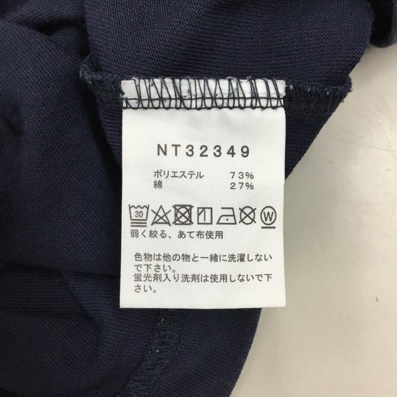 ザノースフェイス THE NORTH FACE Tシャツ 半袖 NT32349 半袖Tシャツ 半袖カットソー プリントTシャツ L ロゴ、文字 紺 / ネイビー /  メンズ USED 古着 中古 10120483