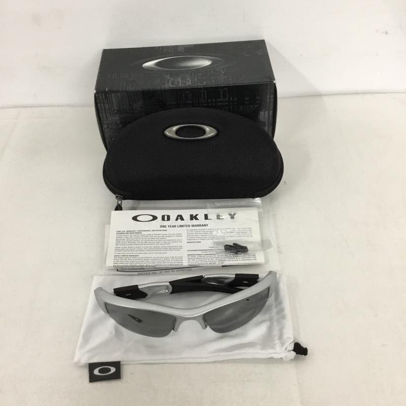 オークリー OAKLEY めがね・サングラス サングラス 03-920J FLAK JACKET スポーツサングラス ミラーレンズ 箱有 ロゴ、文字 黒 / ブラック / X 銀 / シルバー /  メンズ USED 古着 中古 10129372
