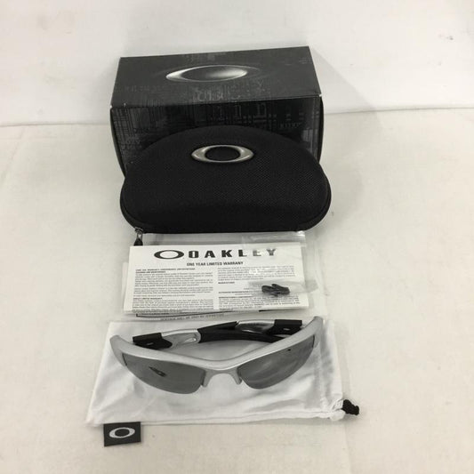 オークリー OAKLEY めがね・サングラス サングラス 03-920J FLAK JACKET スポーツサングラス ミラーレンズ 箱有 ロゴ、文字 黒 / ブラック / X 銀 / シルバー /  メンズ USED 古着 中古 10129372