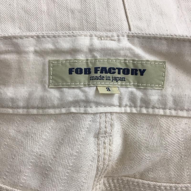 エフオービーファクトリー FOB FACTORY パンツ デニム、ジーンズ デニムパンツ ワイドパンツ カジュアルパンツ 3 ストライプ 白 / ホワイト /  メンズ USED 古着 中古 10140869