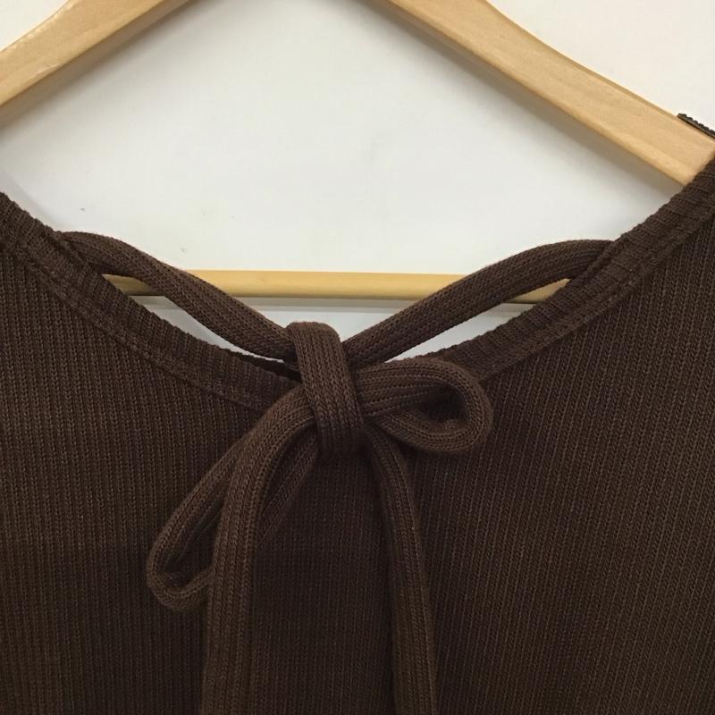 マジェスティックレゴン MAJESTIC LEGON ワンピース ひざ丈スカート 1096061056 チェックドッキングワンピース M 無地 X チェック 茶 / ブラウン /  レディース USED 古着 中古 10130332
