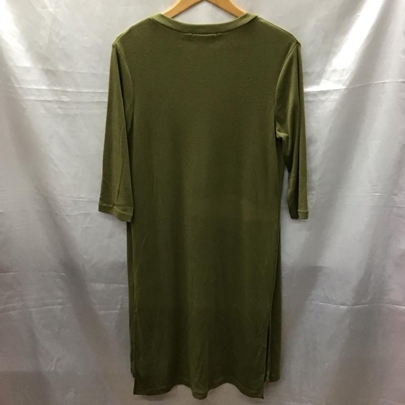 マウジー MOUSSY カーディガン 七分袖 0108AB80-5420 ロング丈 FREE 無地 カーキ / カーキ /  レディース USED 古着 中古 10115431