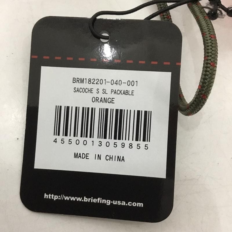 ブリーフィング BRIEFING ショルダーバッグ ショルダーバッグ BRM182201-040-001 SACOCHE S SL PACKABLE タグ有 ロゴ、文字 橙 / オレンジ /  メンズ USED 古着 中古 10145170