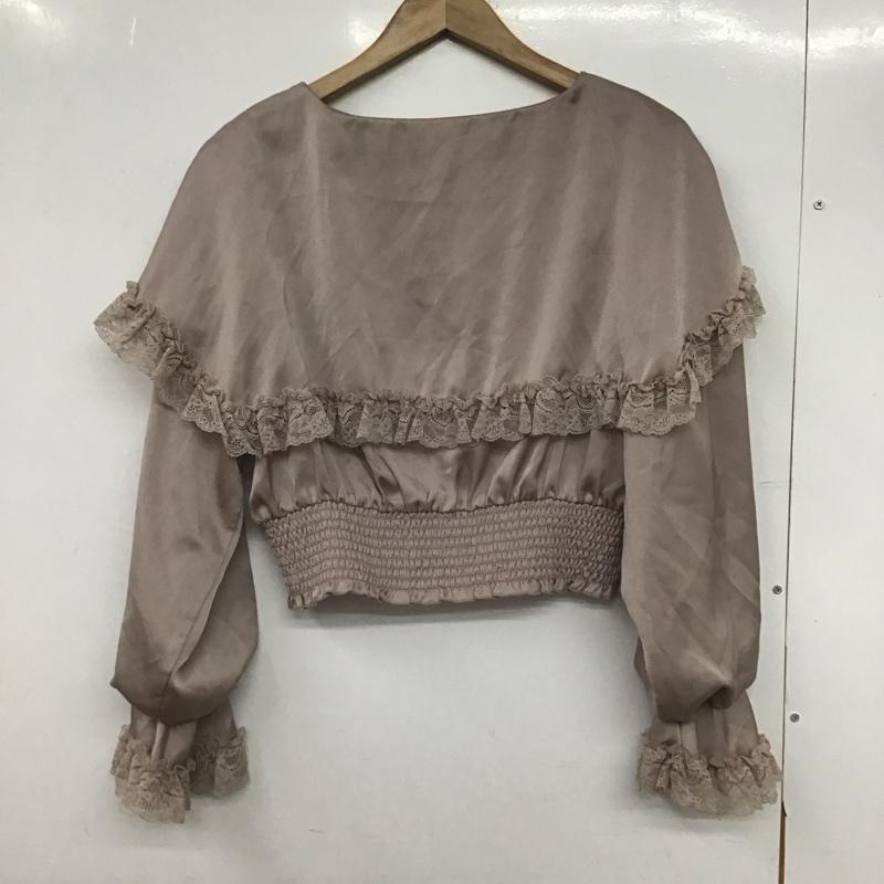 ワンアフター アナザー ナイスクラップ one after another NICE CLAUP シャツ、ブラウス 長袖 310170 キャンディースリーブ ビッグカラー レース FREE 無地 桃 / ピンク /  レディース USED 古着 中古 10146395