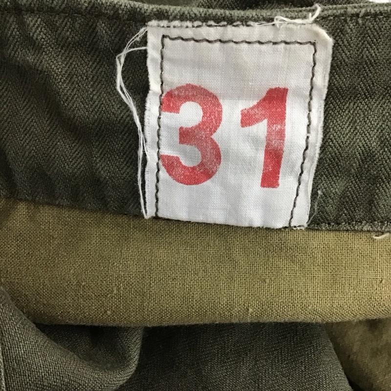 ミリタリー ミリタリー パンツ ワークパンツ、ペインターパンツ ミリタリーパンツ ワイドパンツ カジュアルパンツ フランス軍 M-47 31インチ 無地 カーキ / カーキ /  メンズ USED 古着 中古 10143445