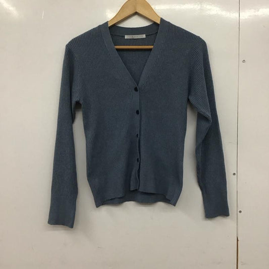 ケービーエフ KBF カーディガン 長袖 KF87-22F030 Vネック リブ ONE SIZE 無地 青 / ブルー /  レディース USED 古着 中古 10146392