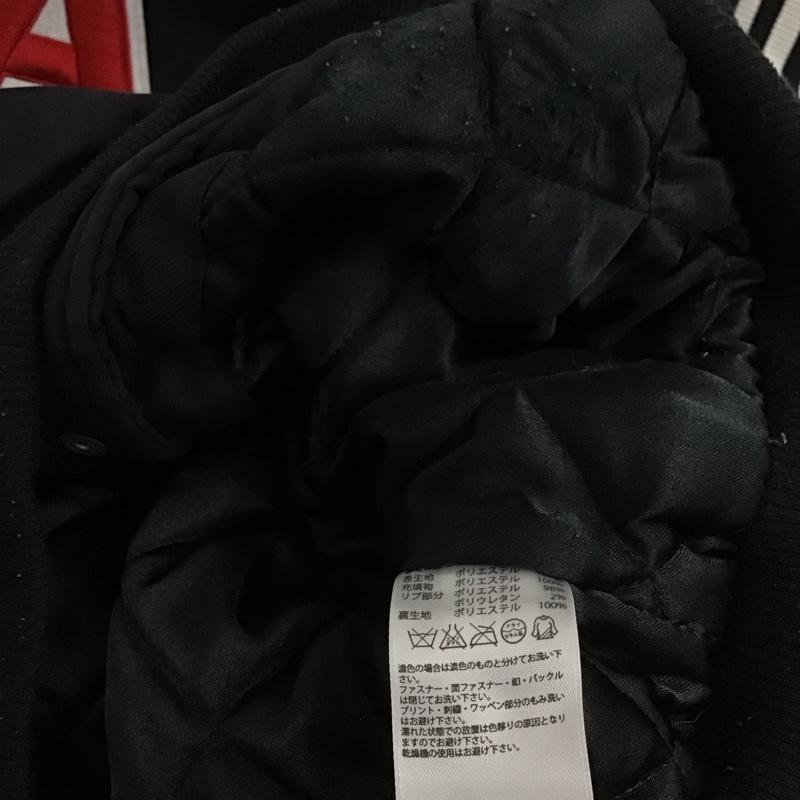 アディダス adidas ジャケット、上着 ジャンパー、ブルゾン m33846 スタジャン アウター L ロゴ、文字 白 / ホワイト / X 黒 / ブラック /  メンズ USED 古着 中古 10149004