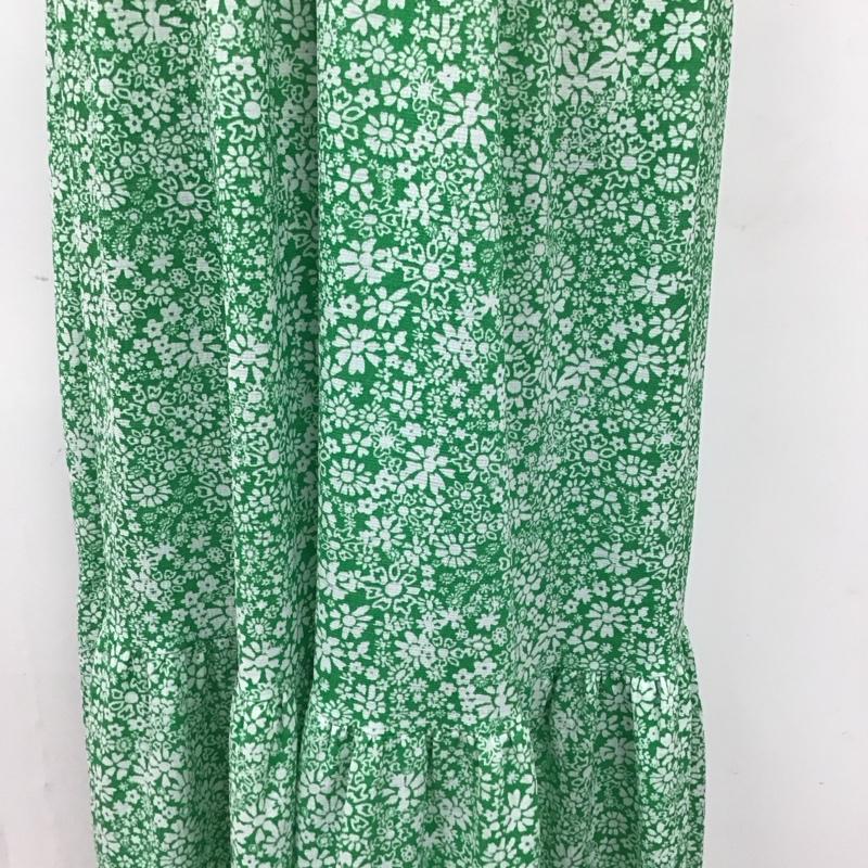 ザラ ZARA ワンピース ロングスカート 半袖ロングワンピース カジュアルワンピース フレアスカート S 総柄 X 花柄 白 / ホワイト / X 緑 / グリーン /  レディース USED 古着 中古 10112120