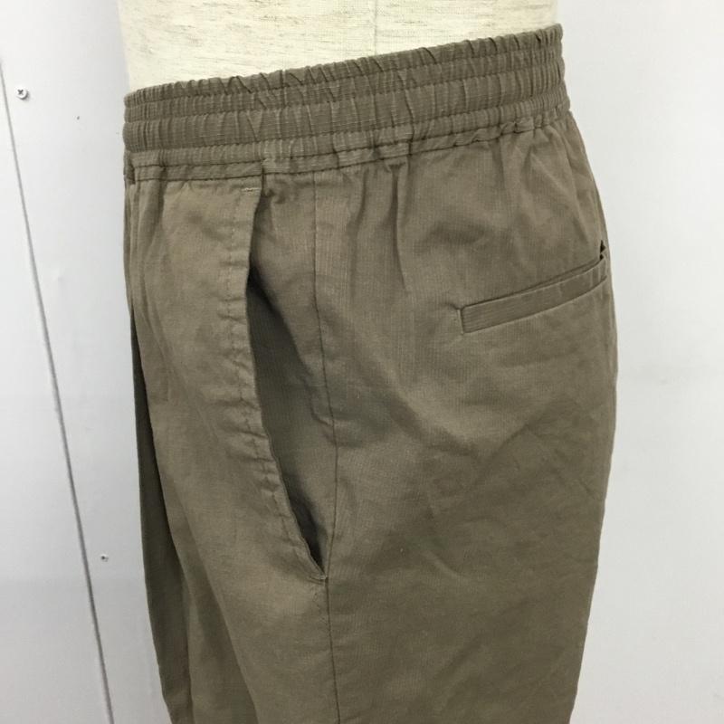 グリーンレーベルリラクシング green label relaxing パンツ ワークパンツ、ペインターパンツ 3214-142-3196 CMキュプラリネンコード1プリーツ9分丈イージーパンツ S 無地 茶 / ブラウン /  メンズ USED 古着 中古 10102934