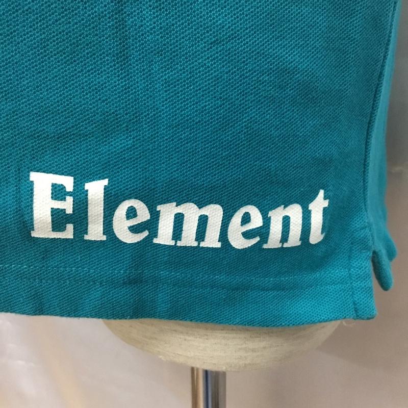 エレメント ELEMENT ポロシャツ 半袖 M 無地 X プリント 水色 / ライトブルー /  メンズ USED 古着 中古 10108978