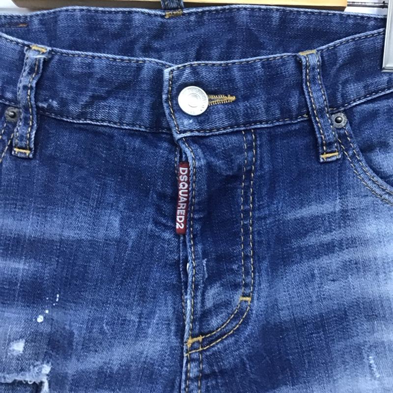 ディースクエアード2 DSQUARED2 パンツ デニム、ジーンズ デニムパンツ スリムパンツ カジュアルパンツ ストレッチパンツ 46インチ ダメージ加工 インディゴ / インディゴ /  メンズ USED 古着 中古 10142135