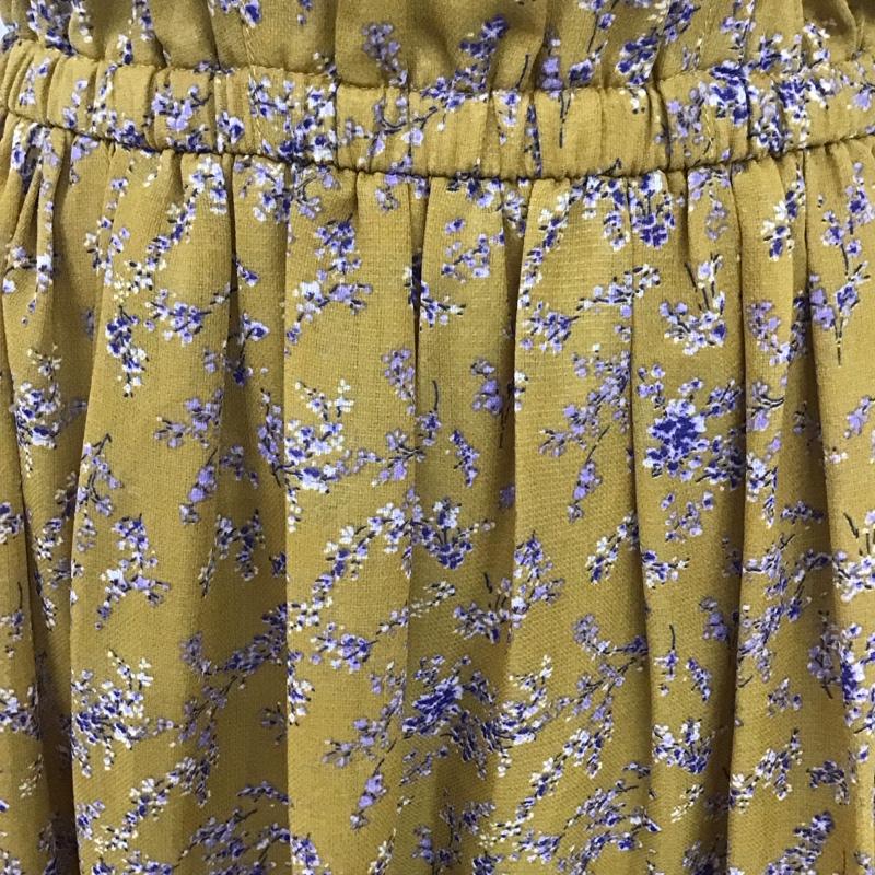 ナイスクラップ NICE CLAUP ワンピース ロングスカート 881728120 半袖 FREE 花柄 マスタード / マスタード /  レディース USED 古着 中古 10108925