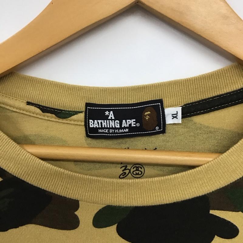 アベイシングエイプ A BATHING APE Tシャツ 半袖 半袖カットソー プリントTシャツ クルーネックカットソー XL 総柄 マルチカラー / マルチカラー /  メンズ USED 古着 中古 10135492