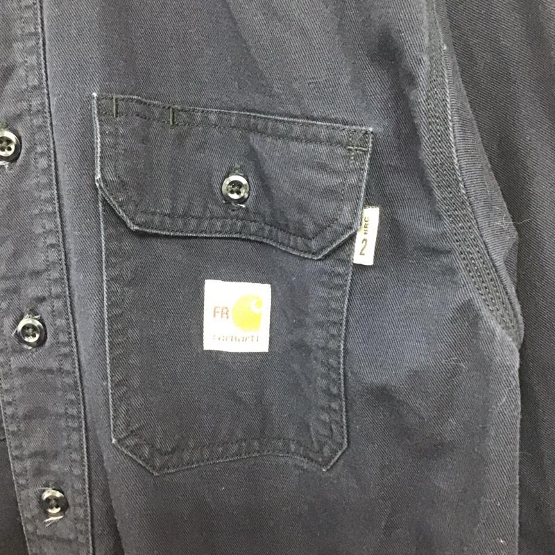カーハート Carhartt シャツ、ブラウス 長袖 長袖シャツ 無地シャツ カラーシャツ ボタンダウンシャツ M ロゴ、文字 紺 / ネイビー /  メンズ USED 古着 中古 10148304